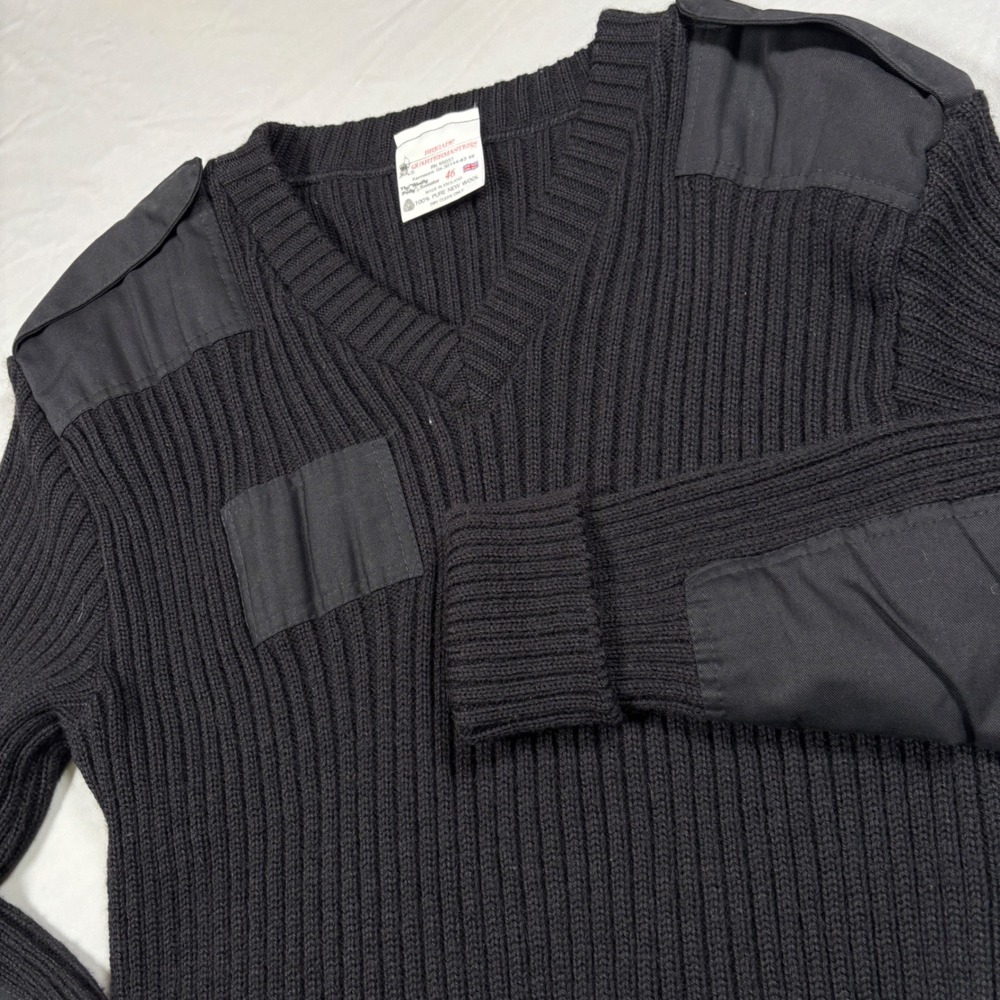 Brigade Quartermasters Woolly Pully Sweater Mens 46 Black Excellent Military UK